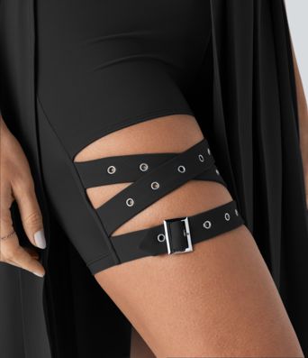 Falda Breezeful™ secado rápido 2 en 1 hebilla ajustable plisada tiro alto