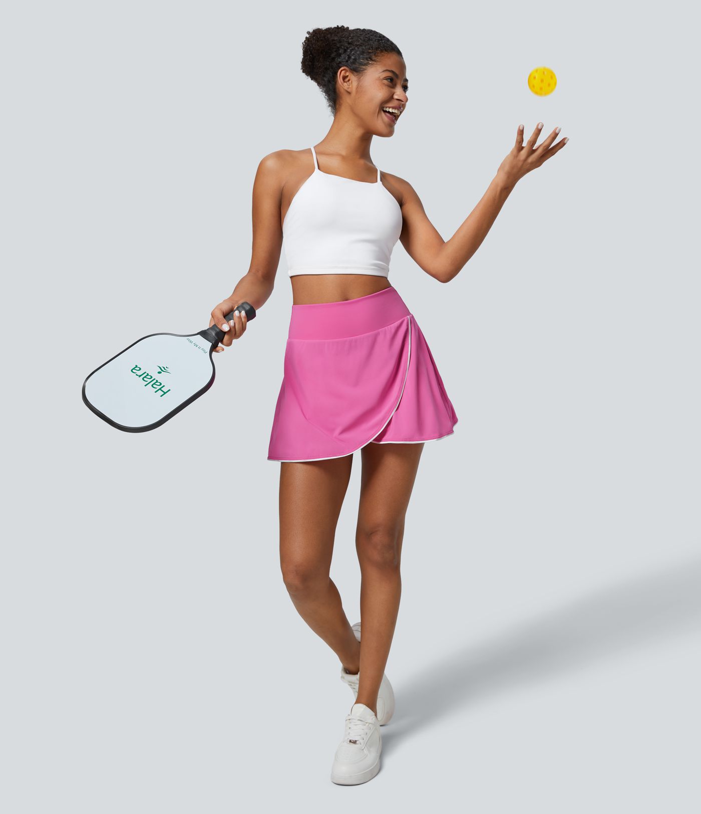 Breezeful™ High Waist Color Blocking Contrast Binding Wrap 2-in-1 Side Pocket Mini Quick Dry Pickleball Skirt