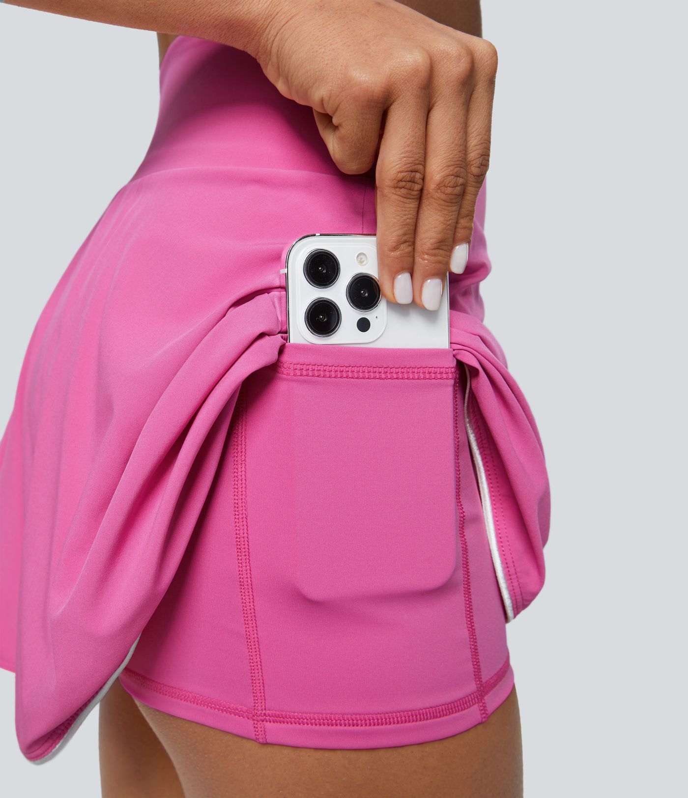 Breezeful™ High Waist Color Blocking Contrast Binding Wrap 2-in-1 Side Pocket Mini Quick Dry Pickleball Skirt