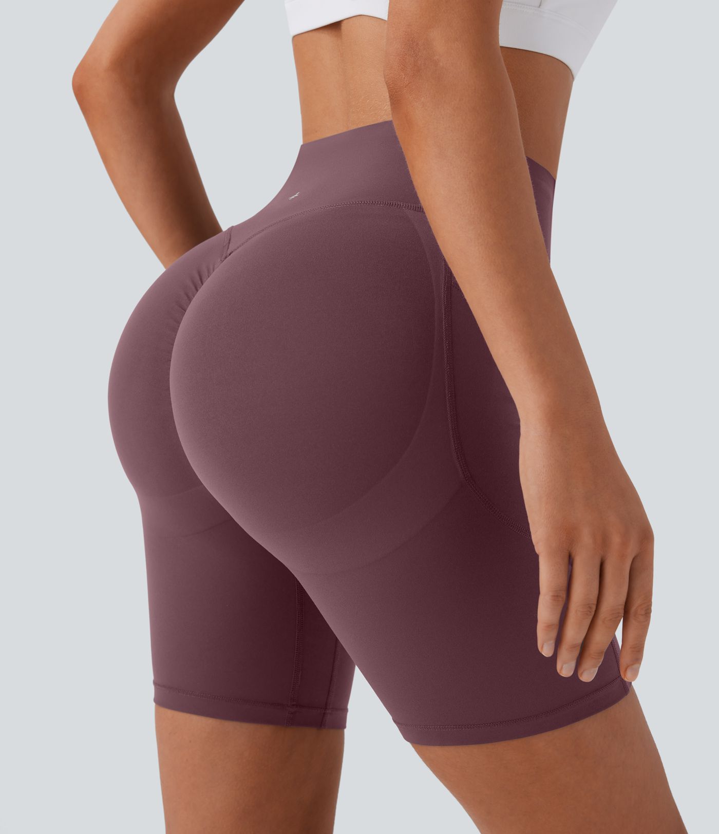 Halara UltraSculpt™ - Formende Workout-Shorts mit hohem Bund, Seitentaschen, Booty-Scrunch und Seitentaschen - Po-Lifting, 17,8 cm