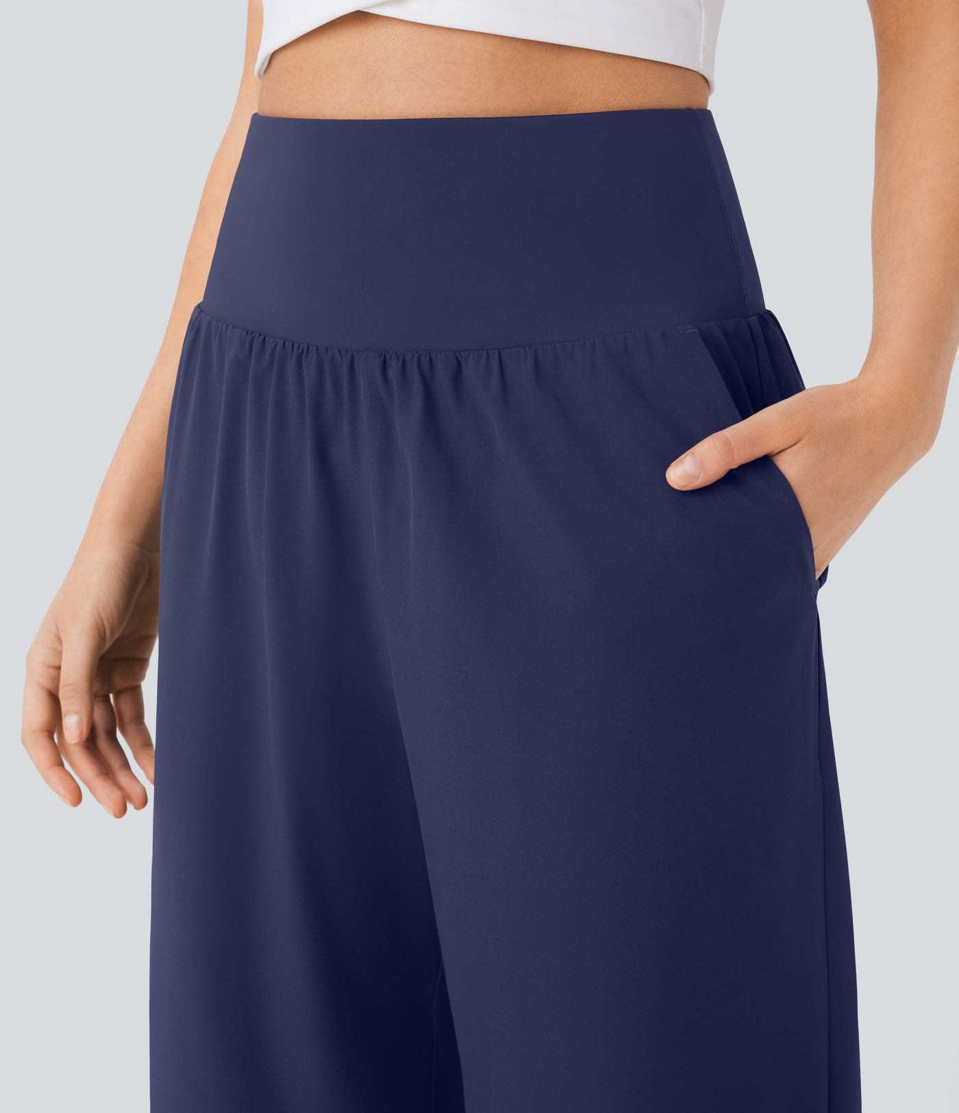 SoCinched Hohe Taille Bauchkontrolle Taschen-Saum Schnelltrocknende Hose