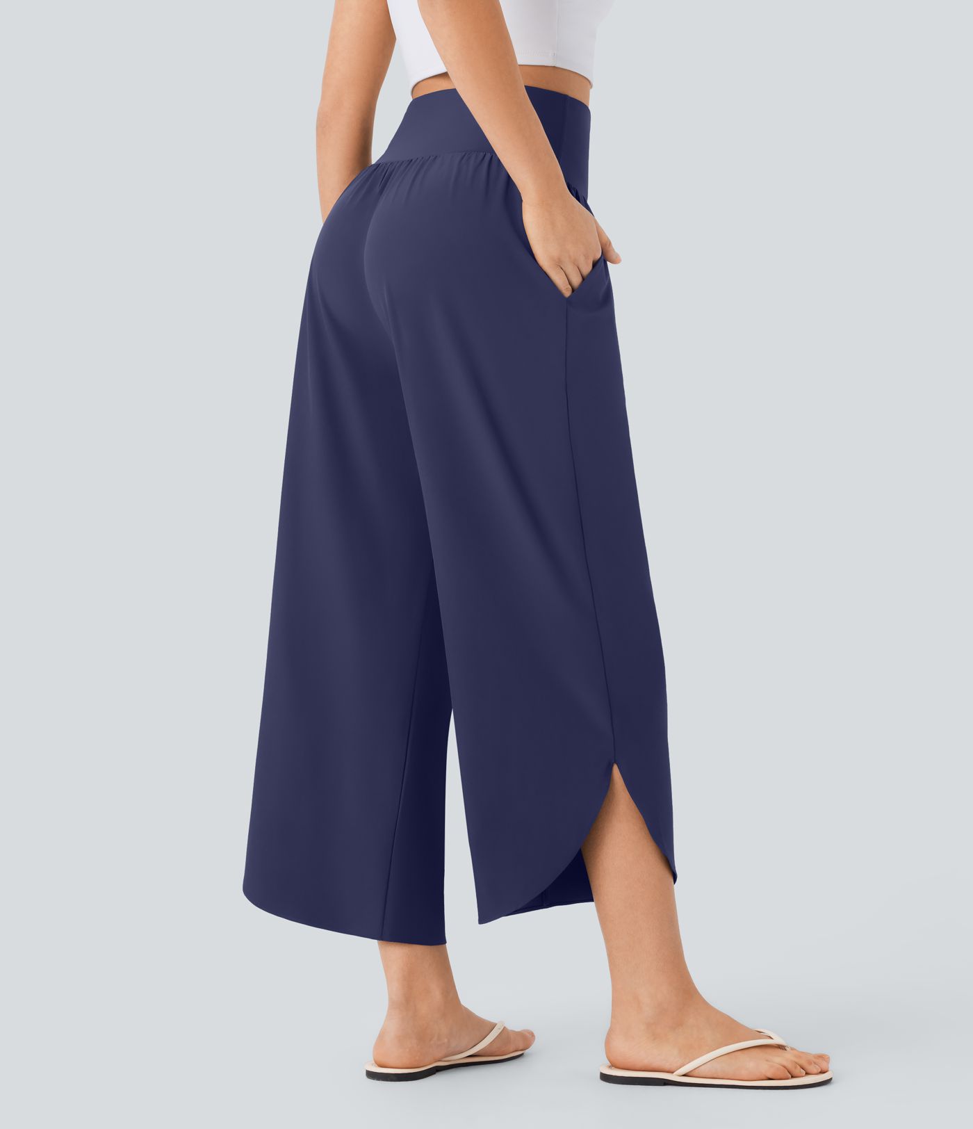 SoCinched Hohe Taille Bauchkontrolle Taschen-Saum Schnelltrocknende Hose