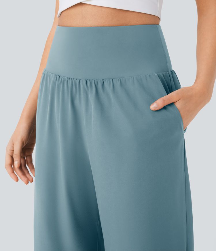 Pantalon de Contrôle du Ventre Taille Haute SoCinched avec Poches et Séchage Rapide