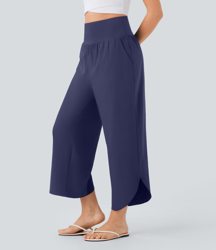 SoCinched High Waisted Tummy Control Pocket Hem Quick Dry Pants