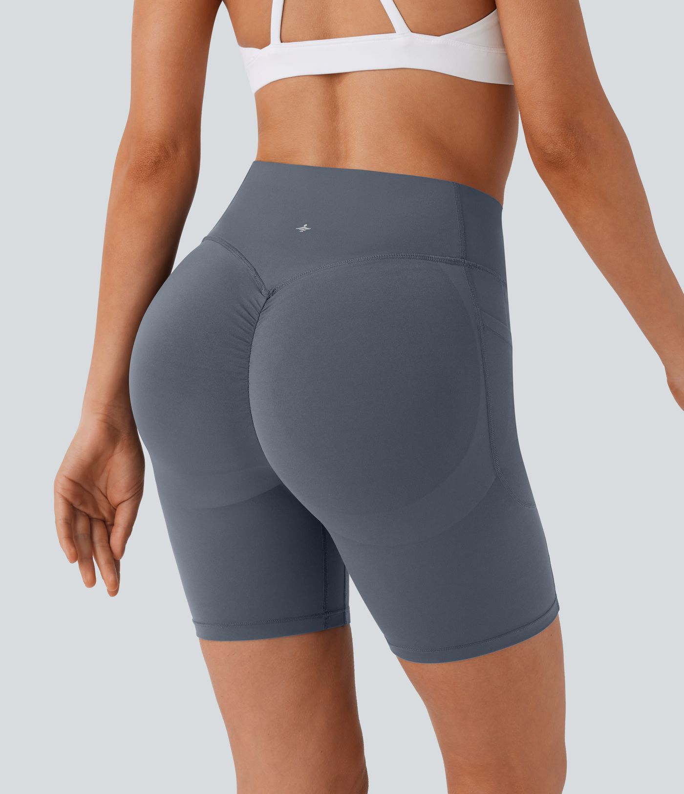 Halara UltraSculpt™ High Waisted Scrunch Butt Lifting Tummy Control Side Pocket Shaping Workout Biker Shorts 7''
