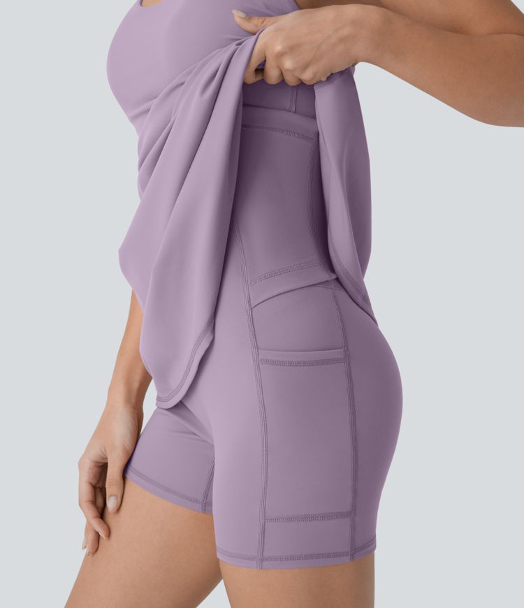 Softlyzero™ Plush Molded Cups Adjustable Strap Backless Dance Active Dress-Easy Peezy Edition