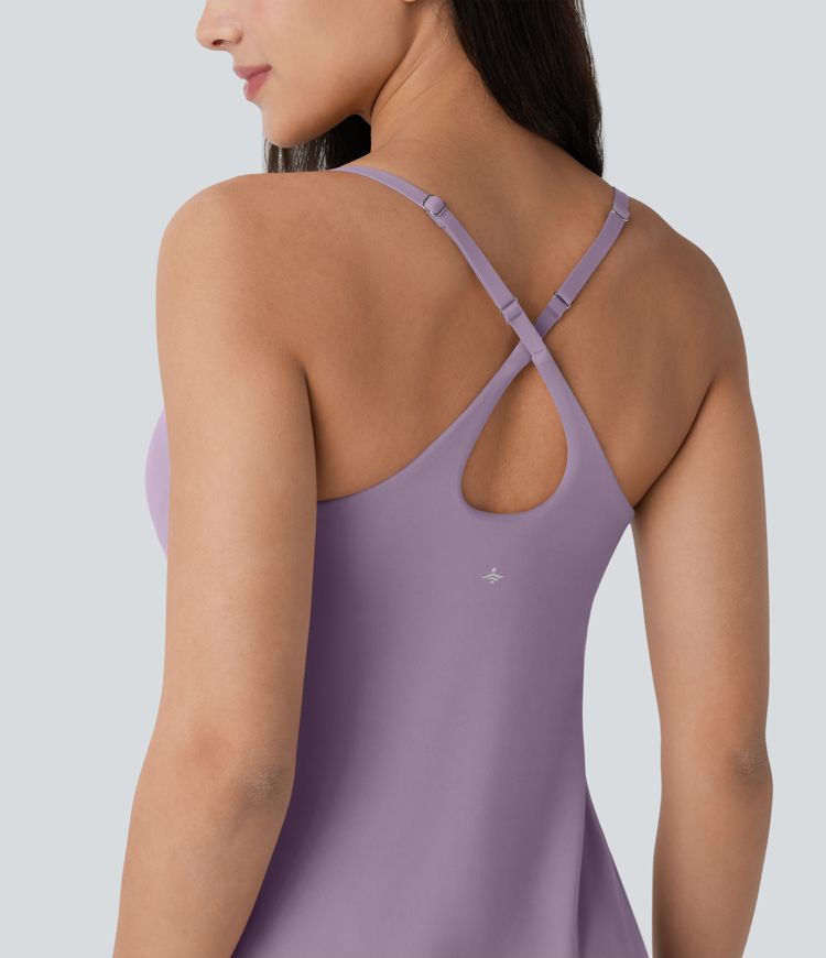 Softlyzero™ Plush Molded Cups Adjustable Strap Backless Dance Active Dress-Easy Peezy Edition