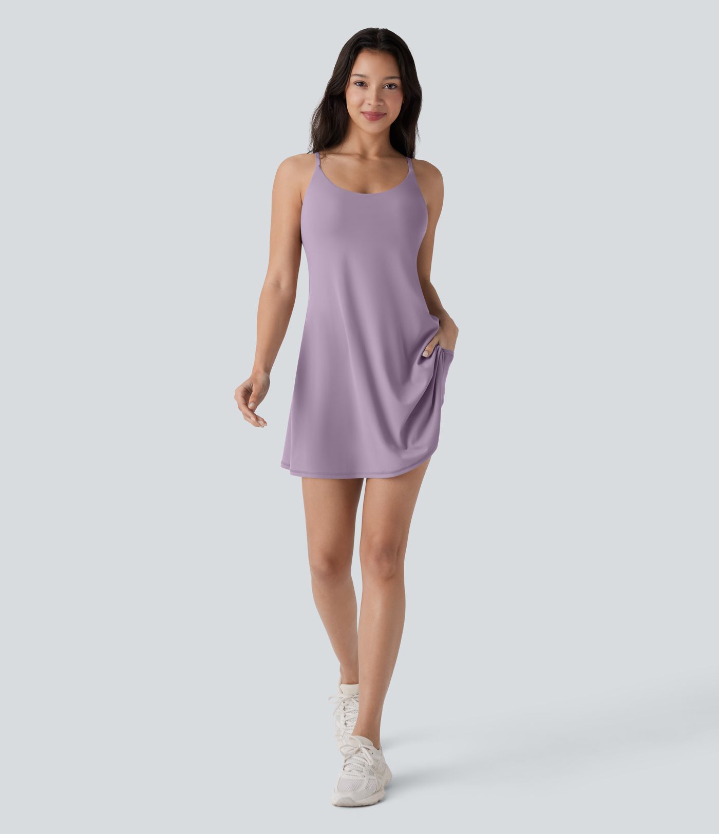 Softlyzero™ Plush Molded Cups Adjustable Strap Backless Dance Active Dress-Easy Peezy Edition