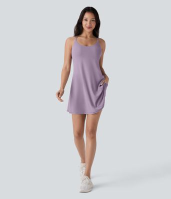 Softlyzero™ Plush Molded Cups Adjustable Strap Backless Dance Active Dress-Easy Peezy Edition