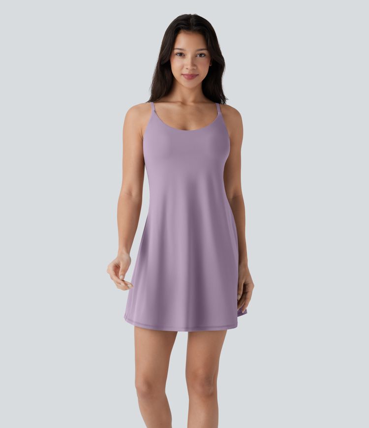 Softlyzero™ Plush Molded Cups Adjustable Strap Backless Dance Active Dress-Easy Peezy Edition