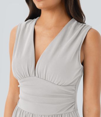 Combinaison froncée col V sans manches avec poches - Easy Peasy