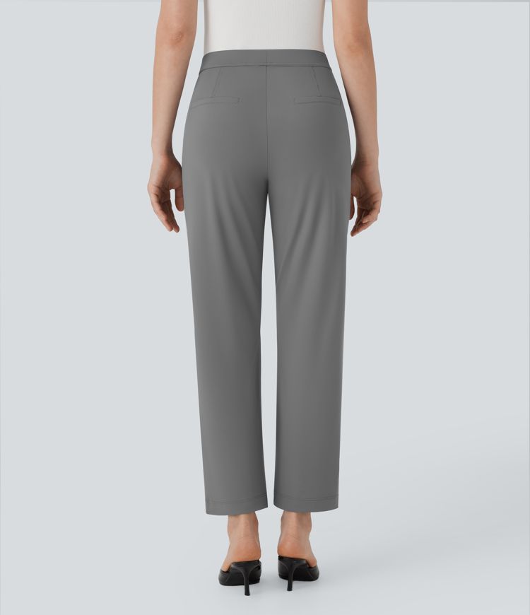 High Waisted Tapered Cool Touch Work Pants with Pockets