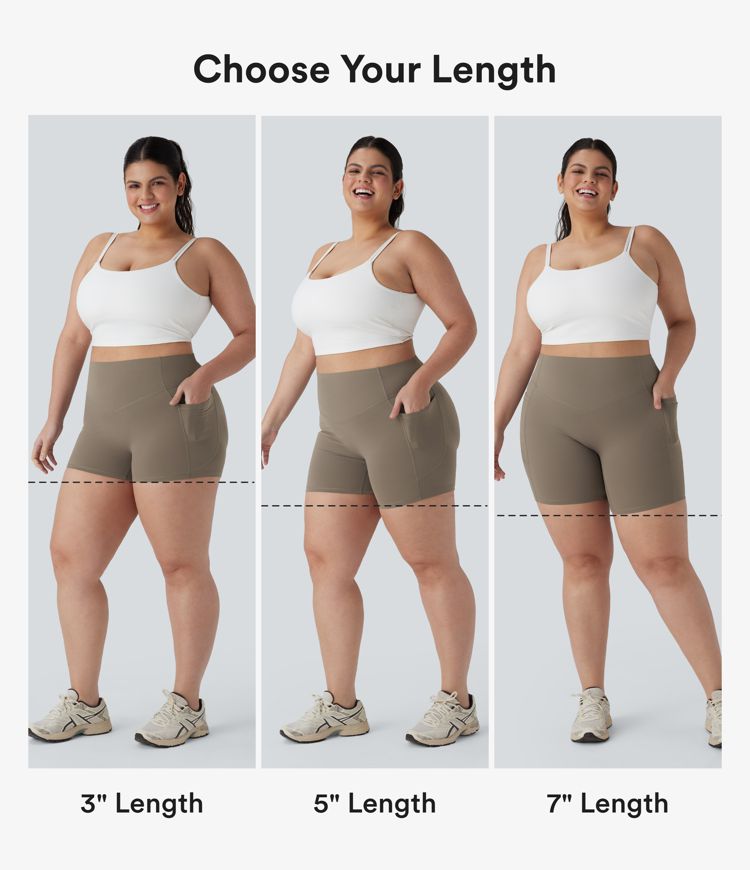Plus Size Halara UltraSculpt™ SoCinched High Waisted Scrunch Butt Lifting Tummy Control Workout Biker Shorts 3'' with Pockets