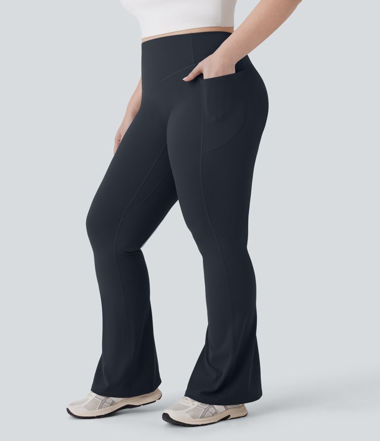 Halara UltraSculpt™ SoCinched High Waisted Scrunch Butt Lifting Tummy Control Side Pocket Shaping Yoga Bootcut Plus Size Leggings