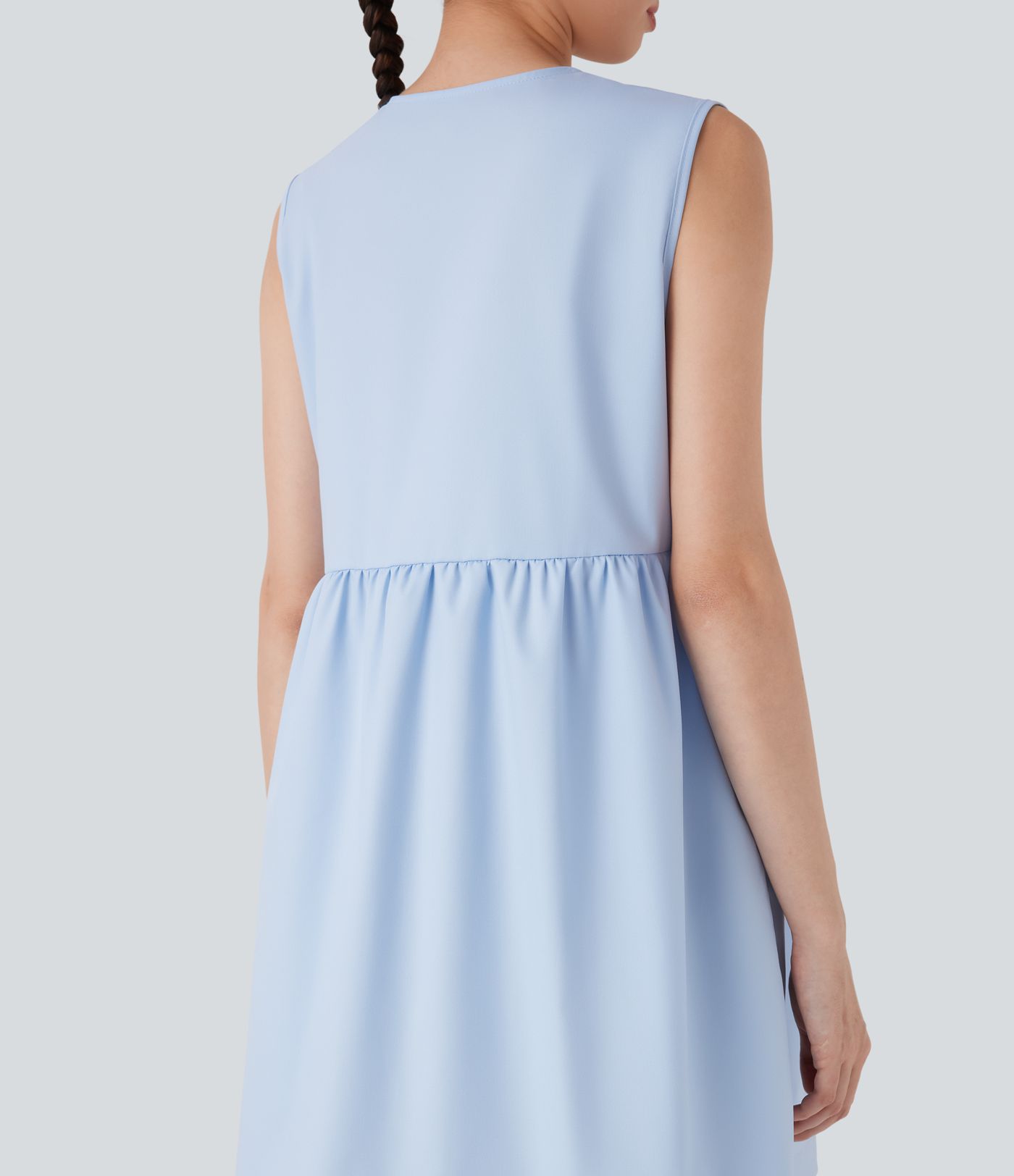 Sleeveless Tie Front Mini Casual Dress