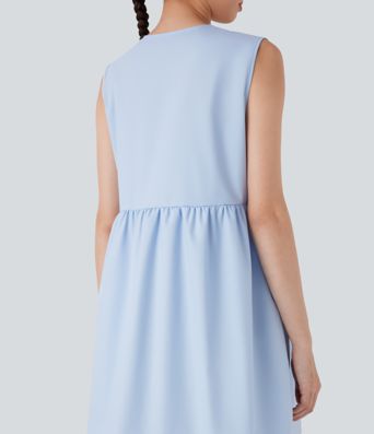 Sleeveless Tie Front Mini Casual Dress