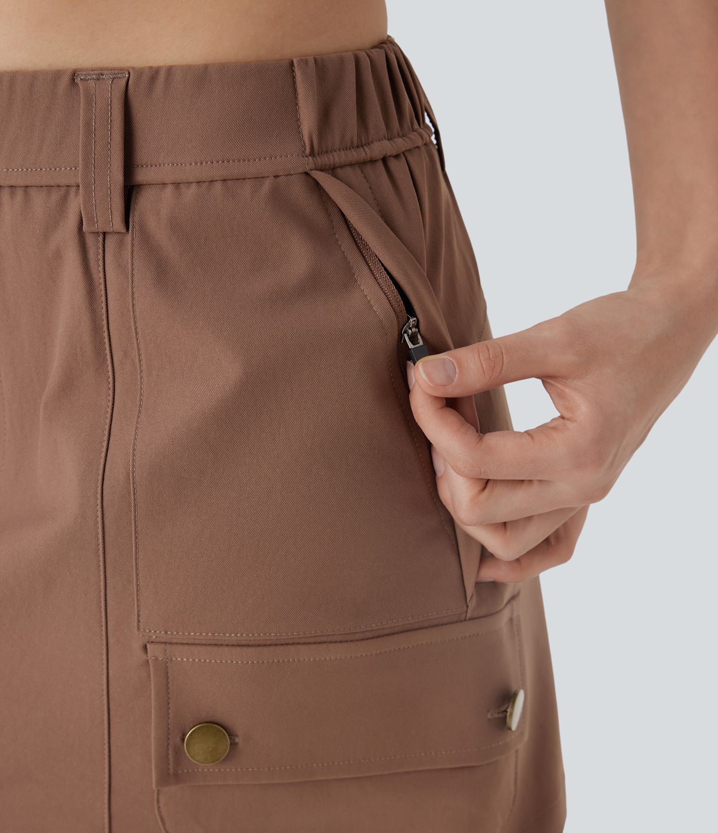 Water Repellent Mid Rise 2-in-1 Mini Hiking Skirt with Pockets