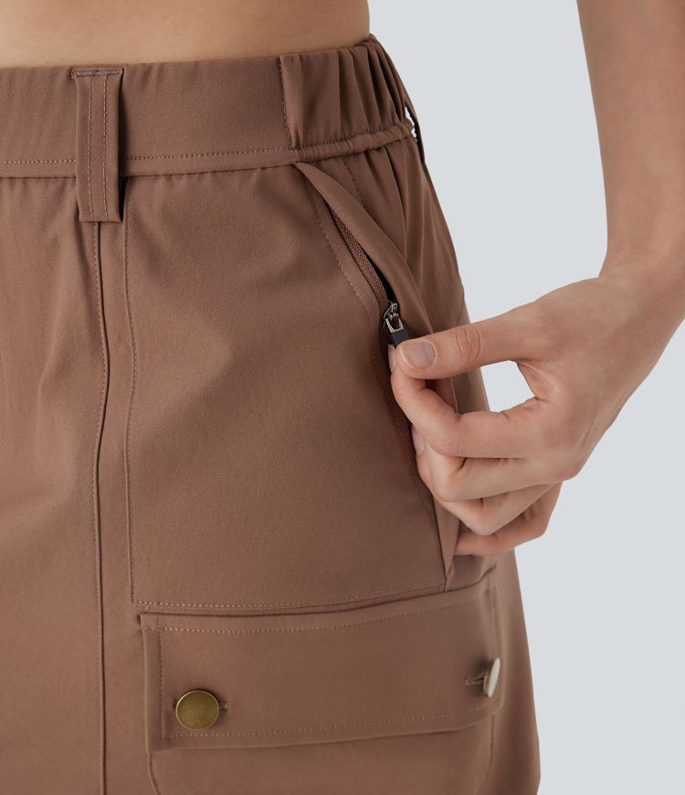 Water Repellent Mid Rise 2-in-1 Mini Hiking Skirt with Pockets