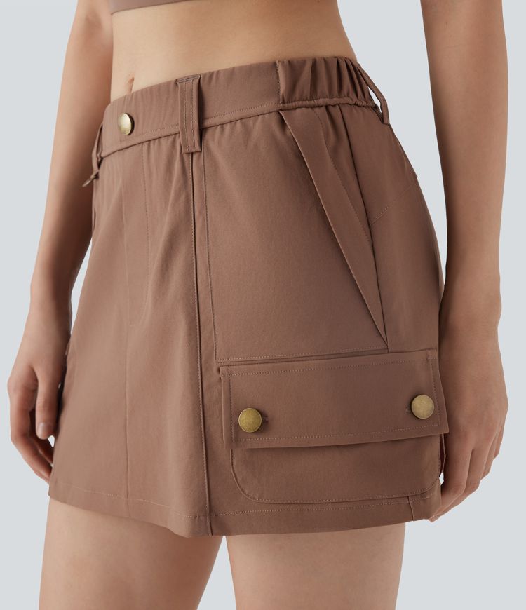 Water Repellent Mid Rise 2-in-1 Mini Hiking Skirt with Pockets