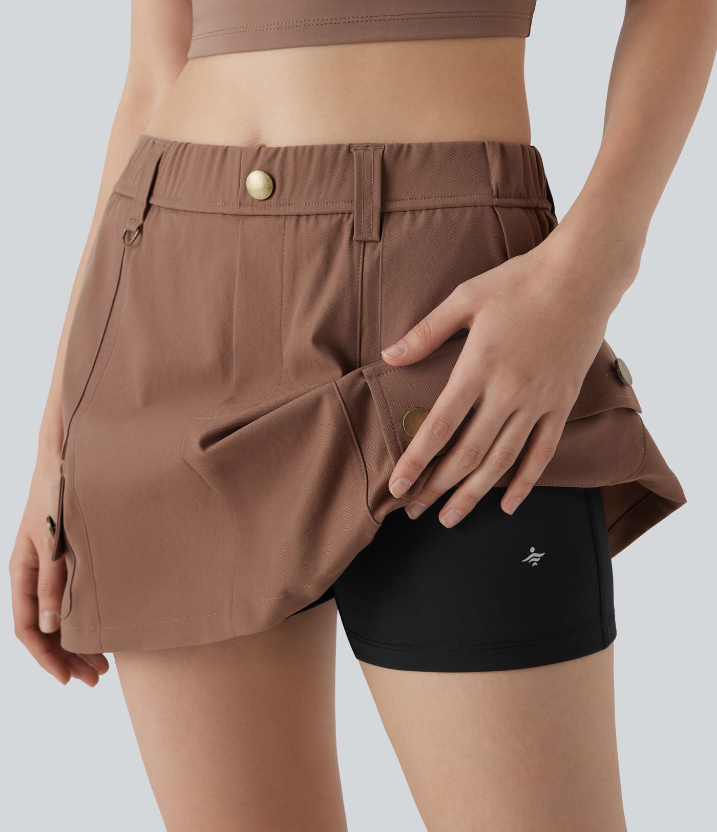 Water Repellent Mid Rise 2-in-1 Mini Hiking Skirt with Pockets