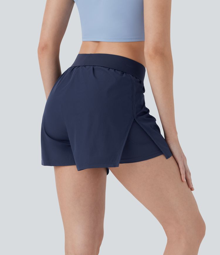 Mid Rise 2-in-1 Tennis Shorts with Pockets