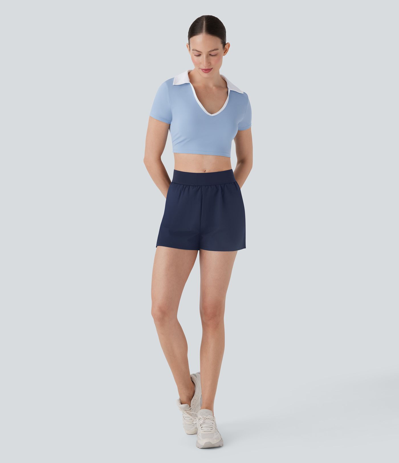 Mid Rise 2-in-1 Tennis Shorts with Pockets