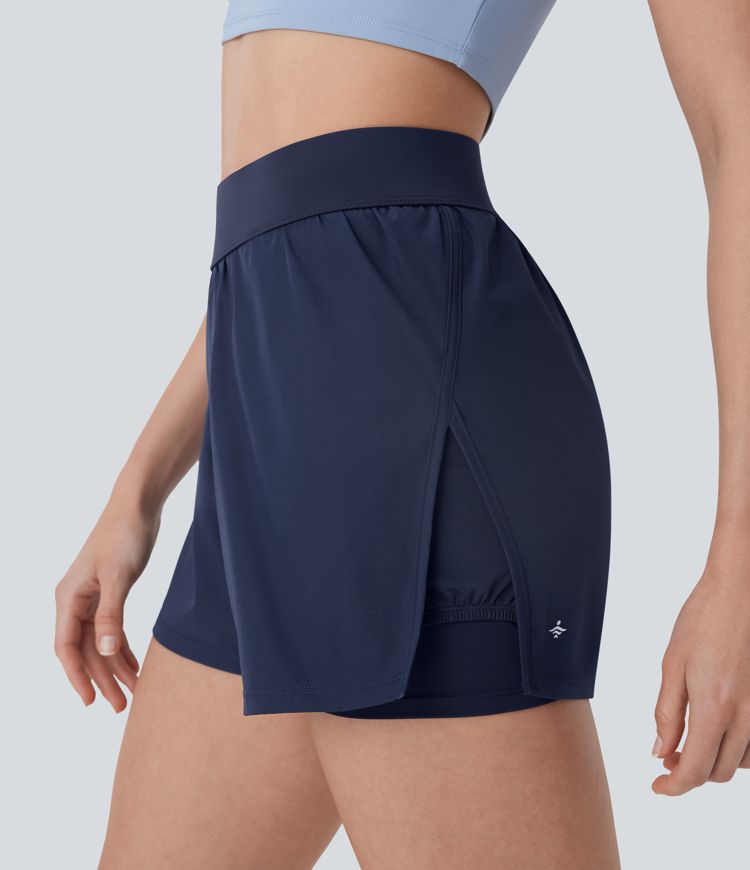 Mid Rise 2-in-1 Tennis Shorts with Pockets