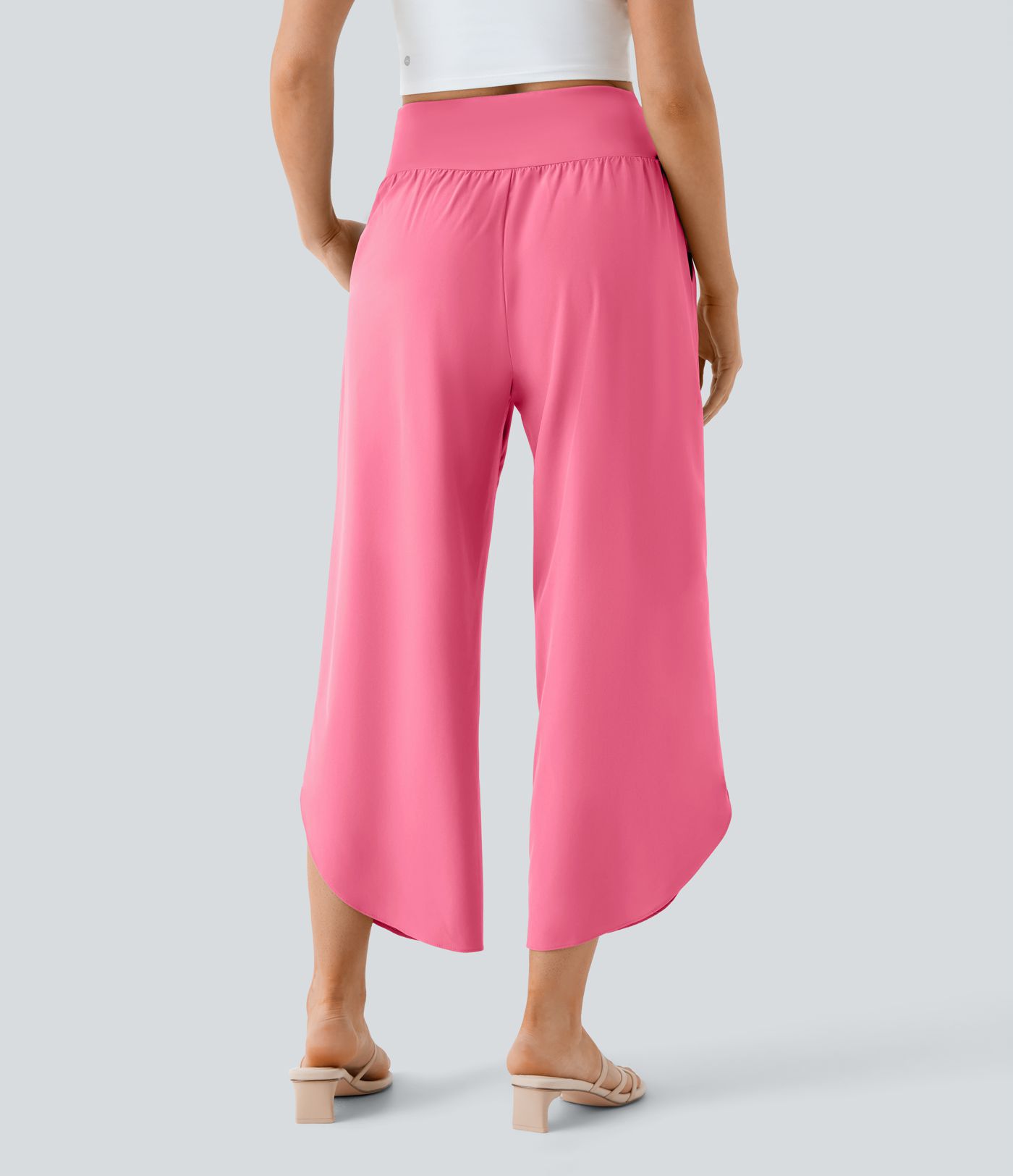 Breezeful™ High Waisted Crossover Quick Dry Resort Pants with Pockets