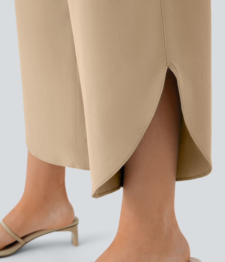 Breezeful™ High Waisted Crossover Quick Dry Resort Pants with Pockets