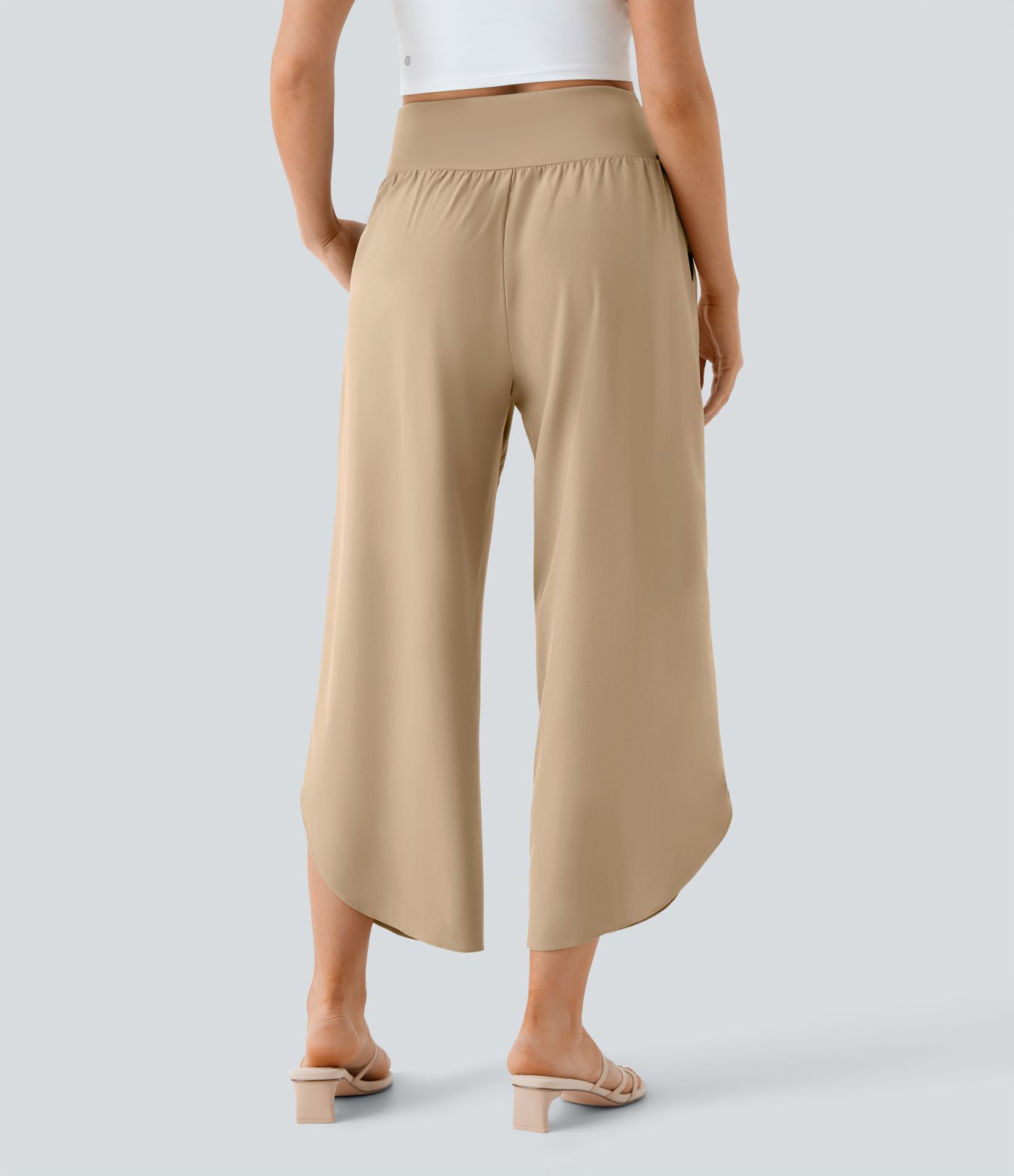 Breezeful™ High Waisted Crossover Quick Dry Resort Pants with Pockets