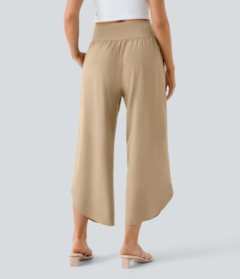 Breezeful™ High Waisted Crossover Quick Dry Resort Pants with Pockets