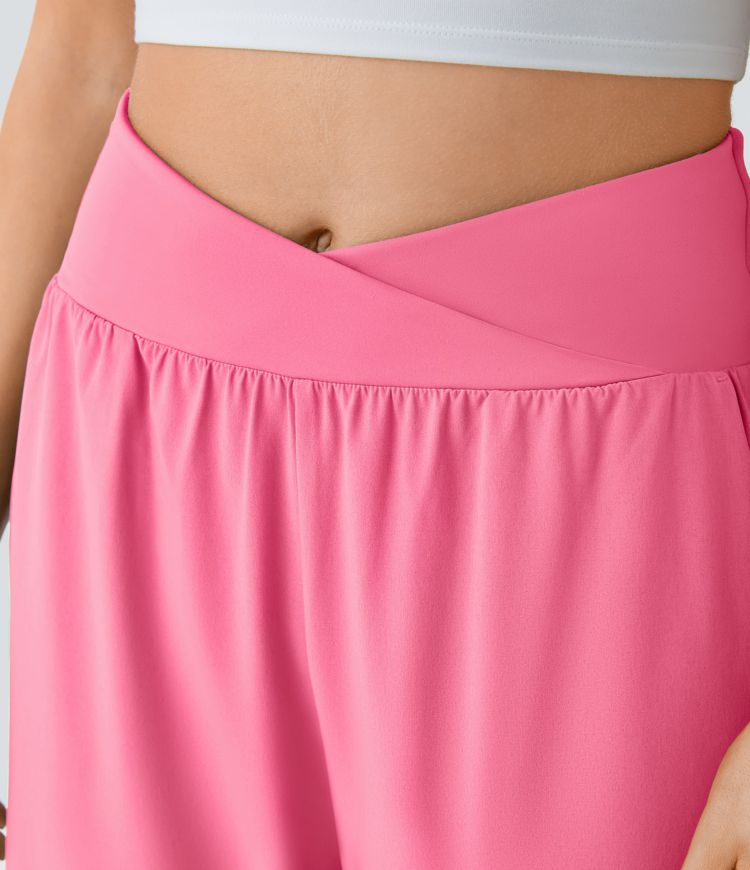 Breezeful™ High Waisted Crossover Quick Dry Resort Pants with Pockets
