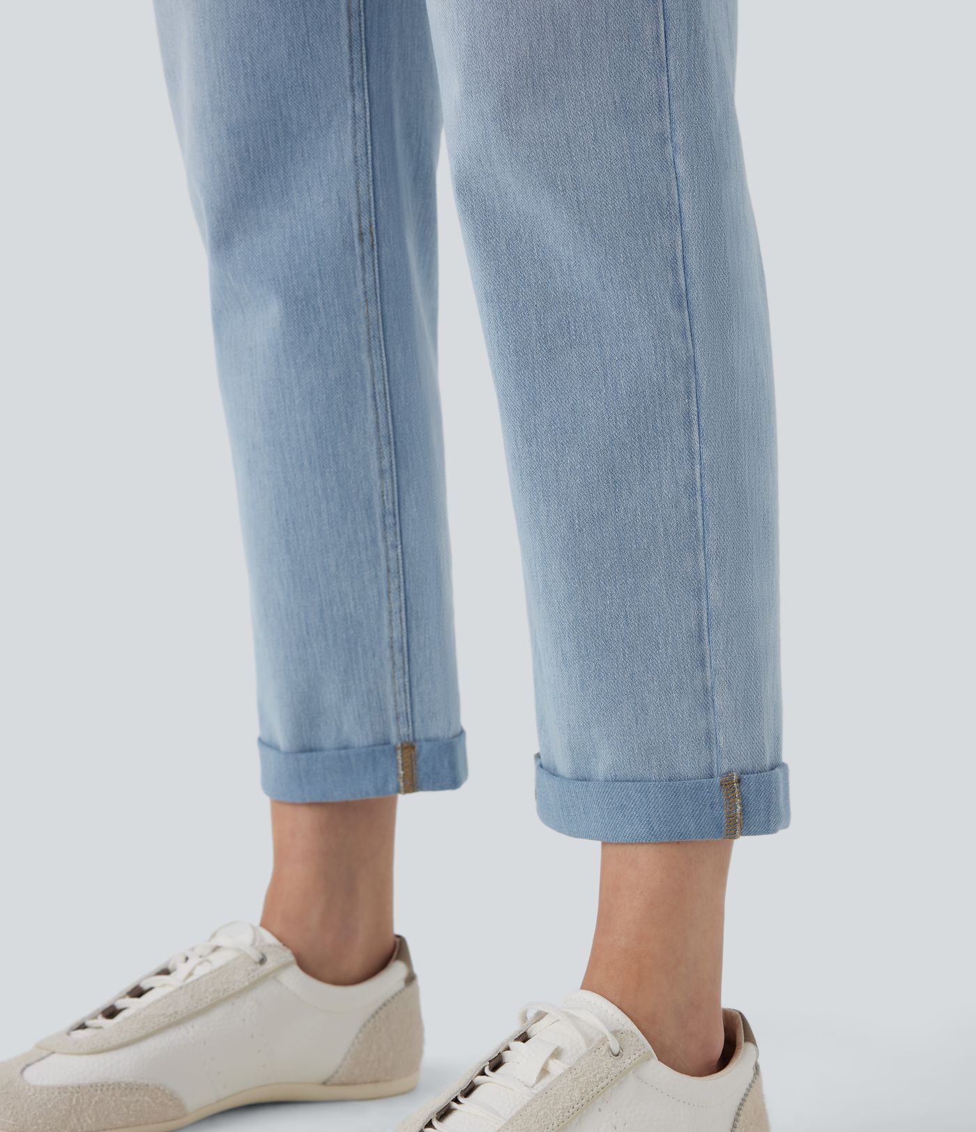 Jeans Halara Flex™ Denim vaquero elástico lavado tiro medio pierna recta múltiple bolsillo