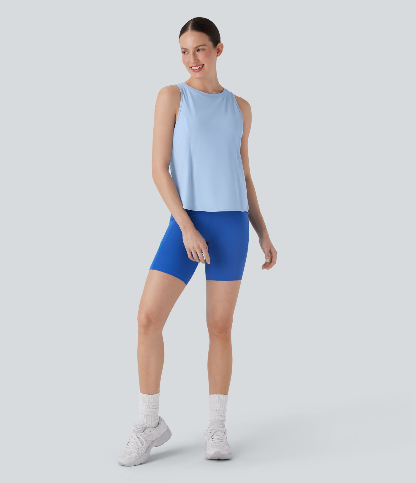 Crossover Contrast Mesh Yoga Sports Top