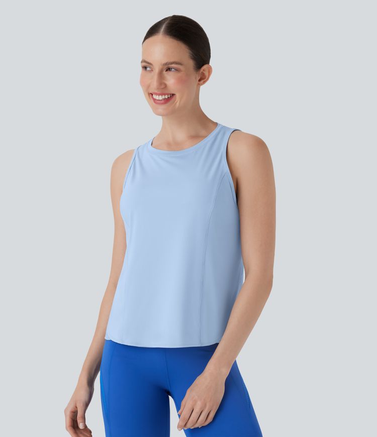 Crossover Contrast Mesh Yoga Sports Top