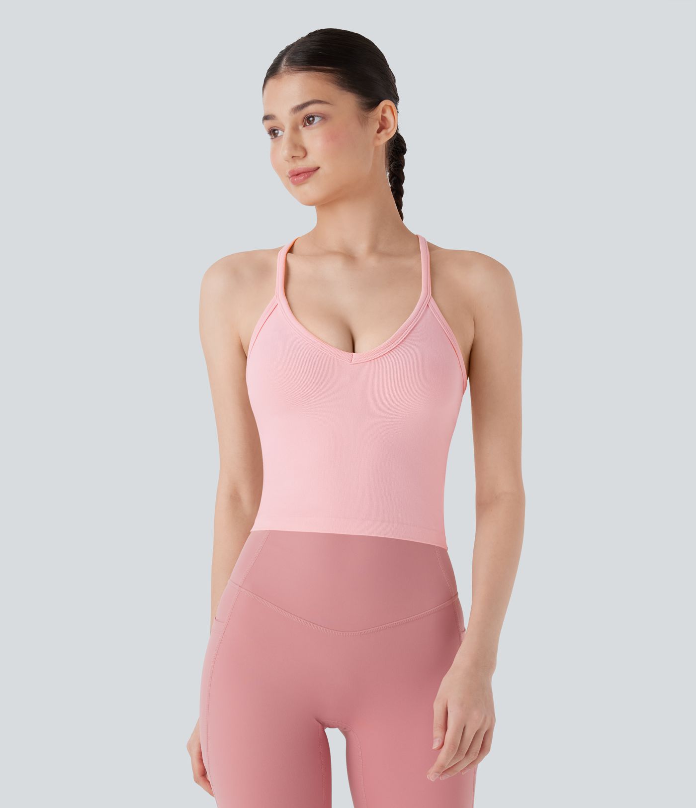 Camiseta de yoga sin mangas con espalda nadadora y fluida