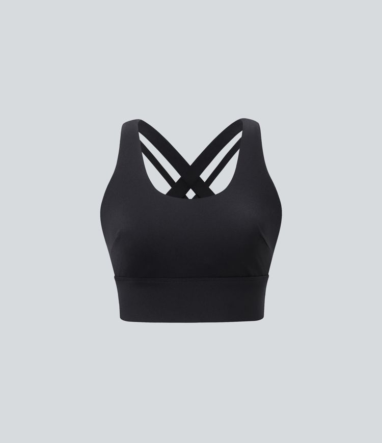 Medium Support U Neck Adjustable Hook Running Sports Bra D-F Cups