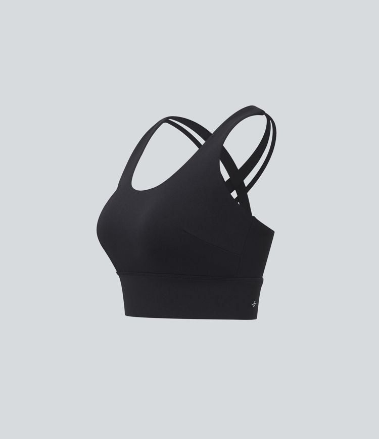 Medium Support U Neck Adjustable Hook Running Sports Bra D-F Cups