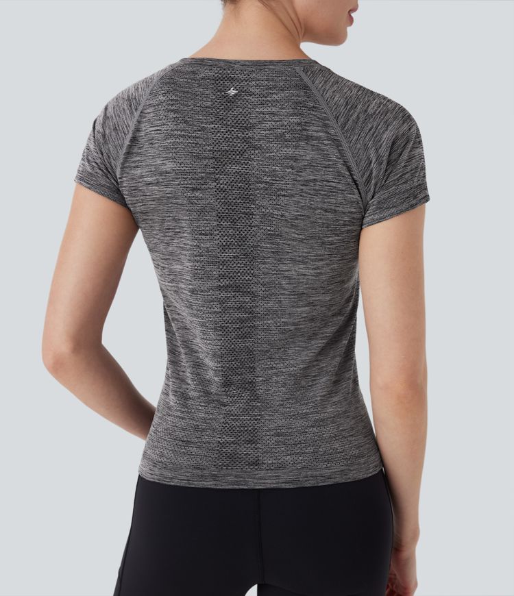 Seamless Flow Short Sleeve Cut Out Quick Dry Hiking Sports Top