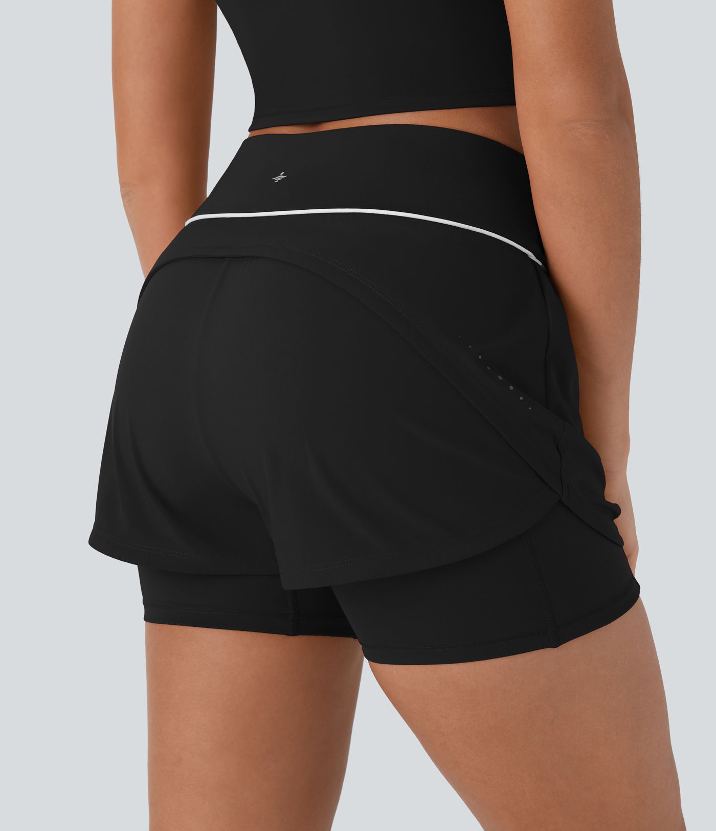 Breezeful™ - Reflektierende 2-in-1 Lauf-Shorts mit mittelhohem Bund, Seitentaschen und Bauchkontrolle - schnelltrocknend, 12,7 cm