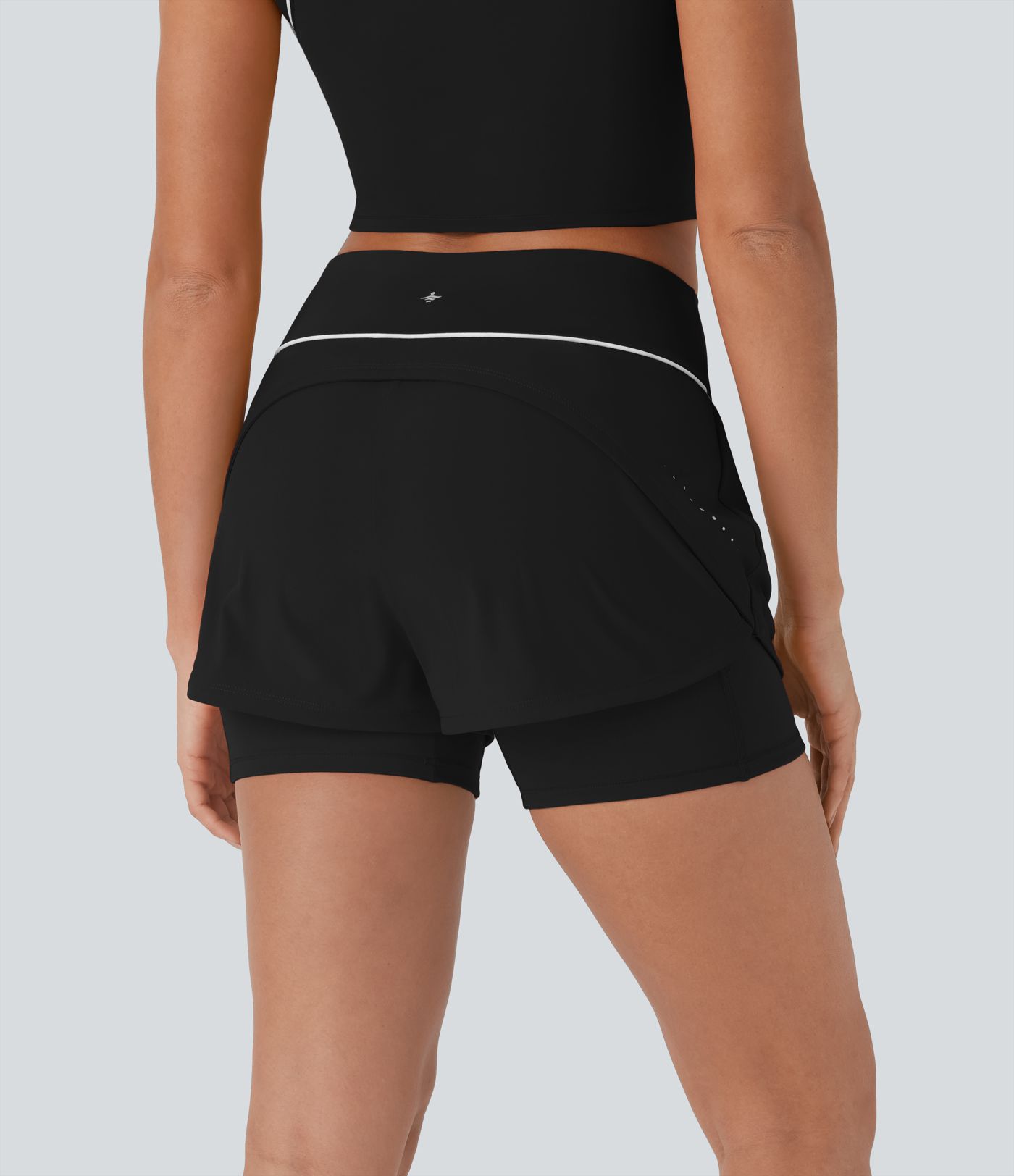 Breezeful™ - Reflektierende 2-in-1 Lauf-Shorts mit mittelhohem Bund, Seitentaschen und Bauchkontrolle - schnelltrocknend, 12,7 cm