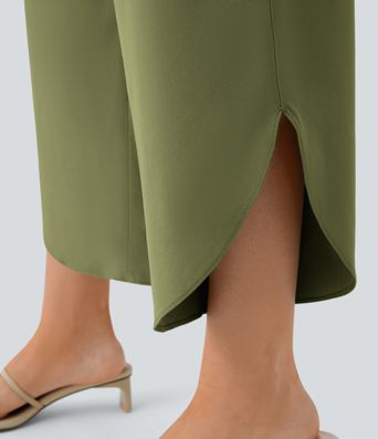 Breezeful™ High Waisted Crossover Quick Dry Resort Pants with Pockets