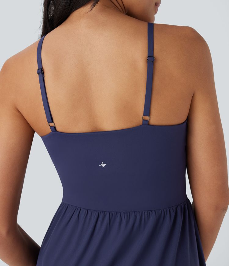 Breezeful™ High Low 2-Piece Flowy Midi Quick Dry Casual Dress with Pocket D-F Cups