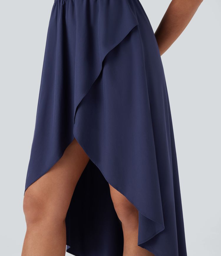 Breezeful™ High Low 2-Piece Flowy Midi Quick Dry Casual Dress with Pocket D-F Cups