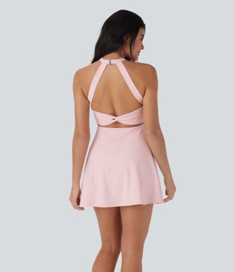 SoftlyZero™ Airy Cool Touch Dance Women Halter Mini Active Dress-Easy Peezy Edition