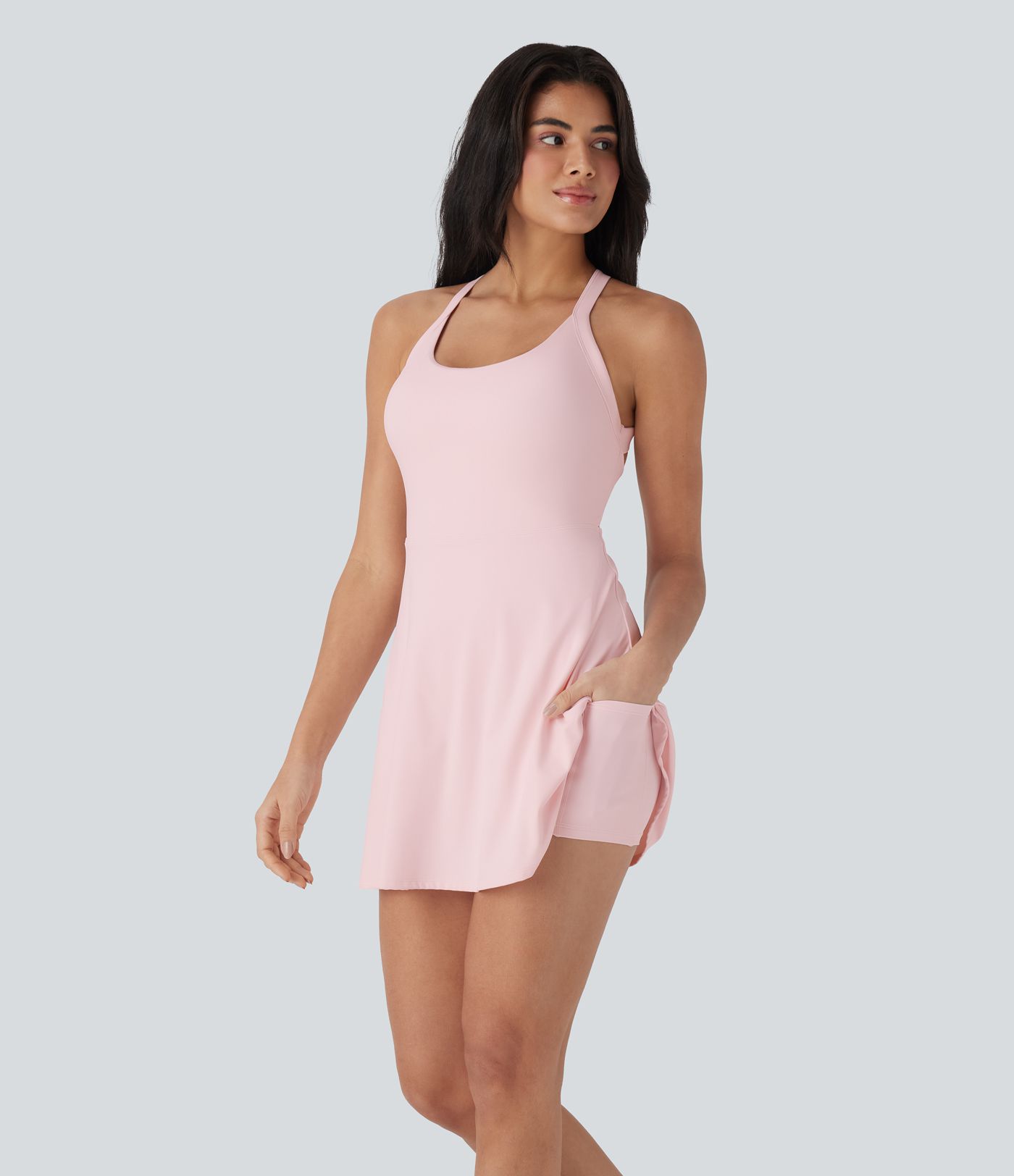 SoftlyZero™ Airy Cool Touch Dance Women Halter Mini Active Dress-Easy Peezy Edition