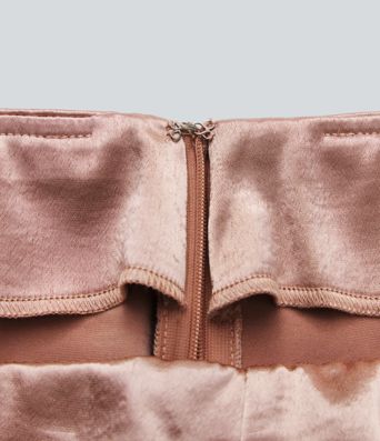 High Waisted Contrast Lace Satin Midi Casual Pencil Skirt