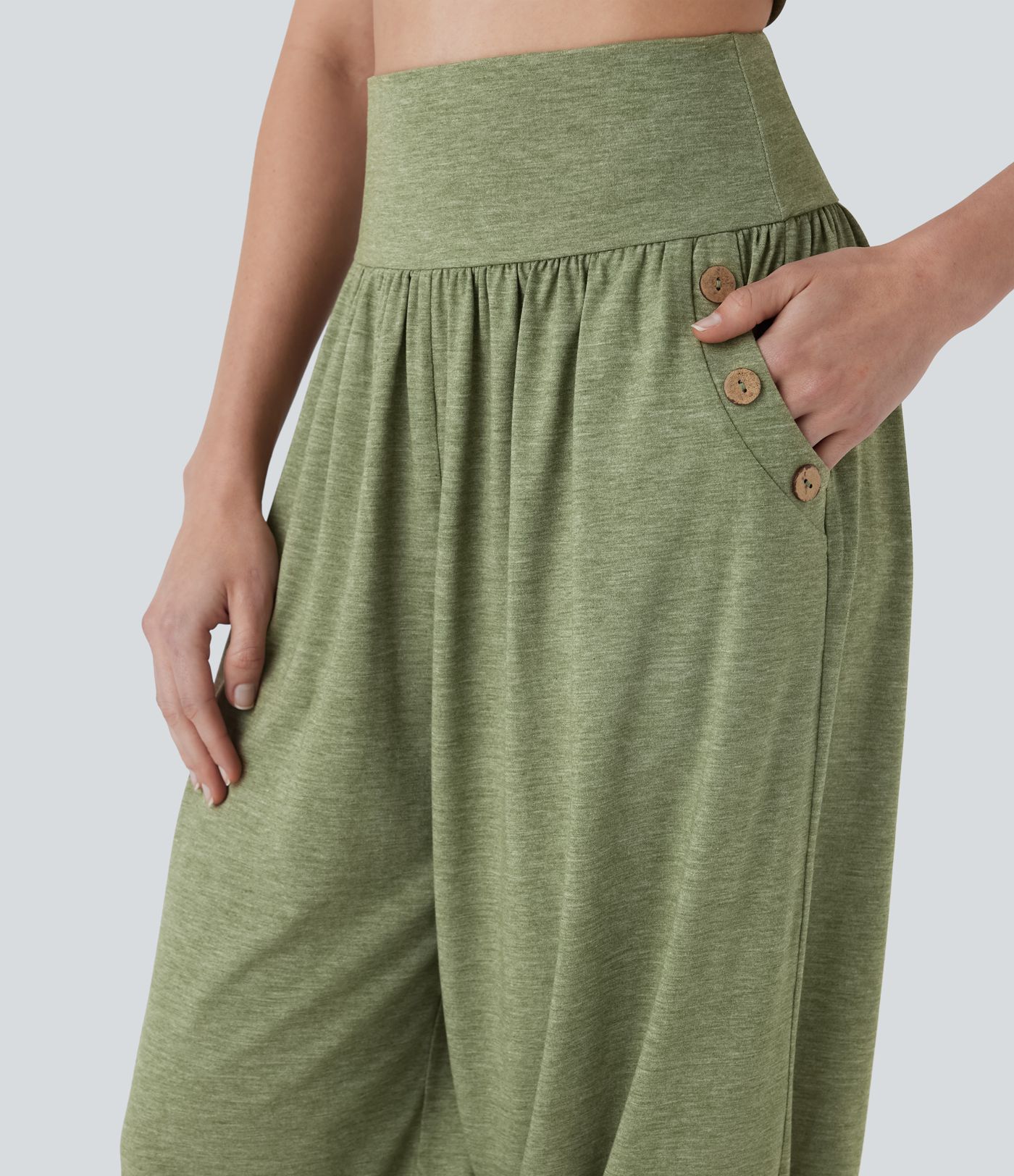 High Waisted Harem Pedal Pusher Joggers with Pockets