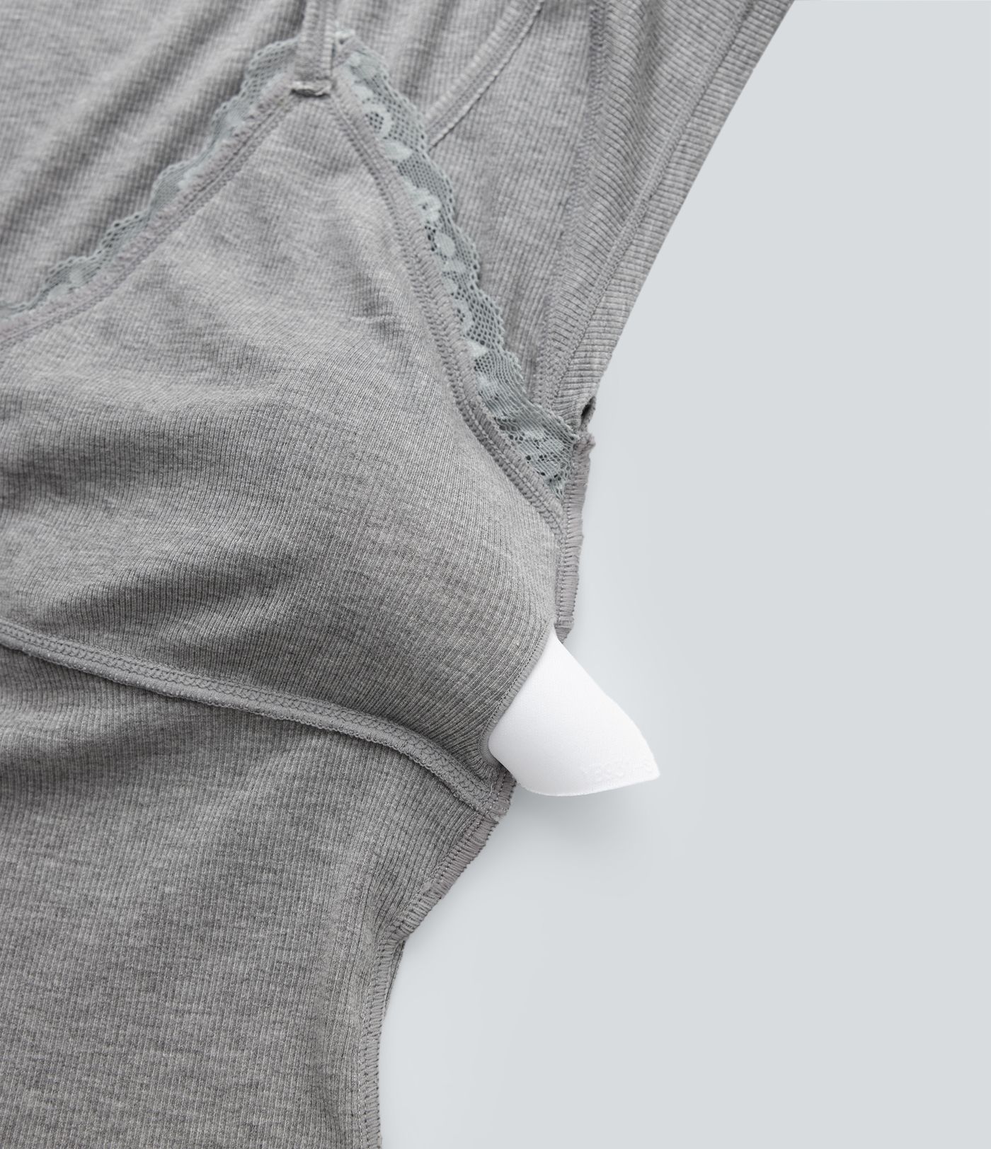Top encaje acanalado manga corta cuello halter súper elástico agradable para piel
