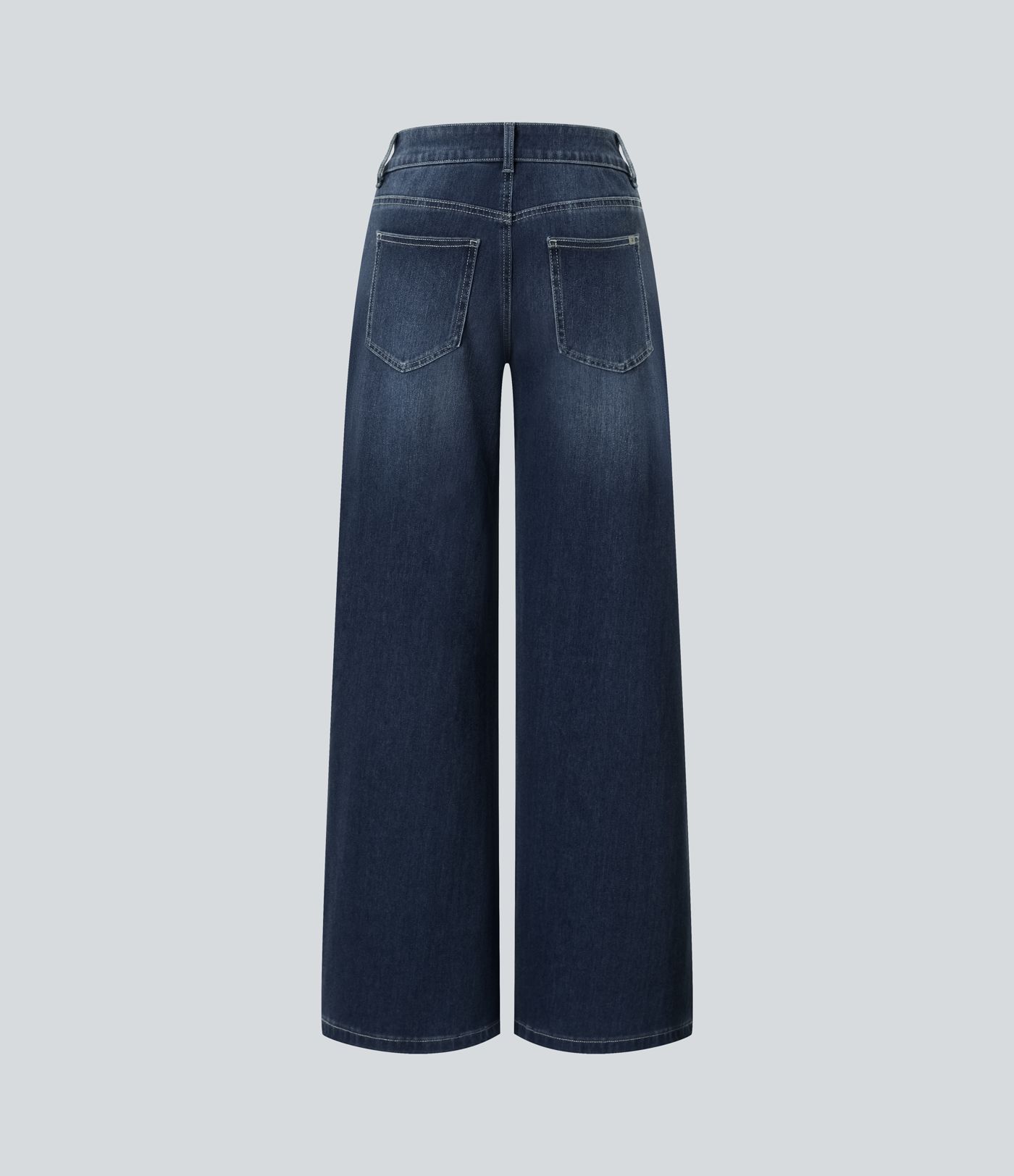 Halara Flex™ Low Rise Zipper Pockets Washed Baggy Wide Leg Casual Jeans